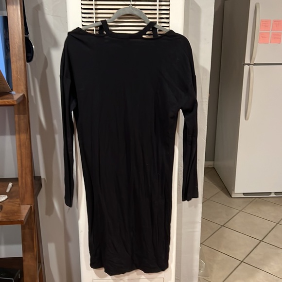 Splendid Black Cotton Cut Out Dress - Picture 2 of 3